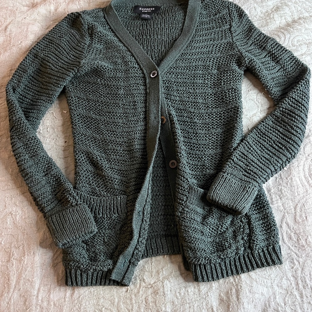 Express Crocheted Button Up Cardigan